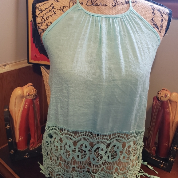 Y2K Boho Embroidery Halter Top, XL - Picture 4 of 6